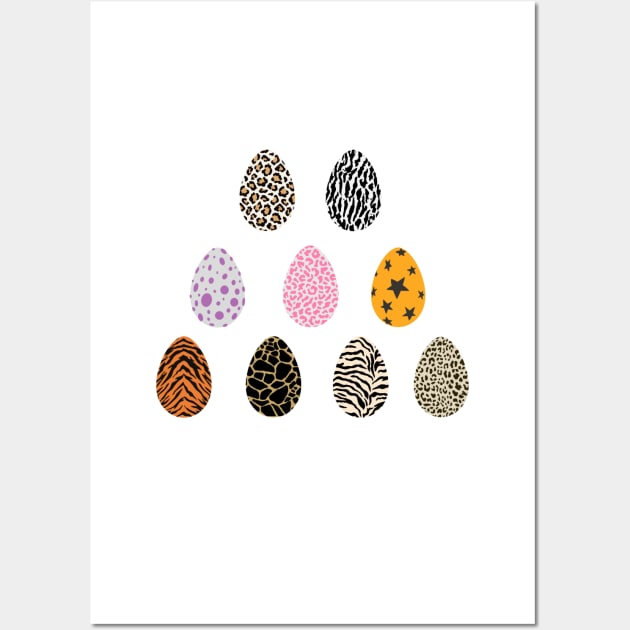 Easter stickers safari animal print, fashion Easter, Easter clipart, minimalism Easter decor Wall Art by PrimeStore